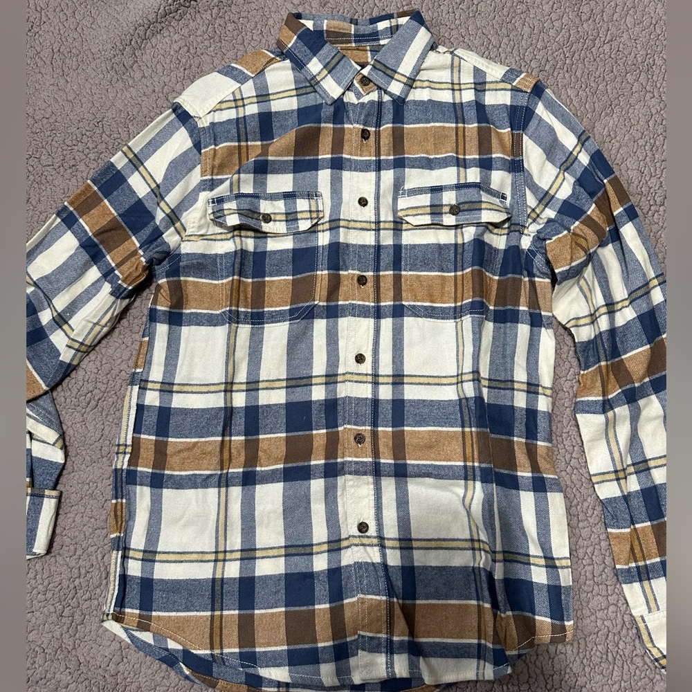 George Blue and Brown Casual Button Down Shirt